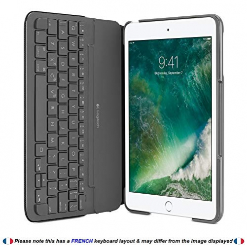 logitech Canvas Schutzhu00fclle Tastatur iPad Mini, 2, 3, schwarz (FRA Layout - AZERTY) - (BEL Layout - AZERTY)