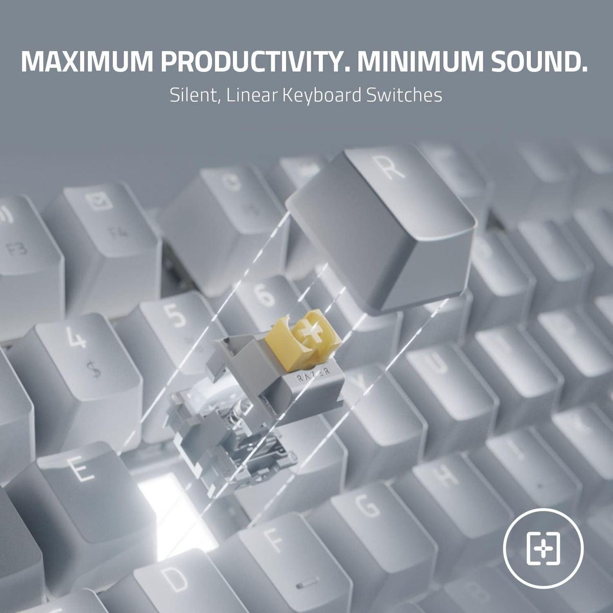Razer Pro Type Ultra - Mechanische kabellose Tastatur für ultimative Produktivität (gelbe Tastaturschalter, leise und linear, Multi-Device-Dongle, Bluetooth) - (ESP Layout - QWERTY)
