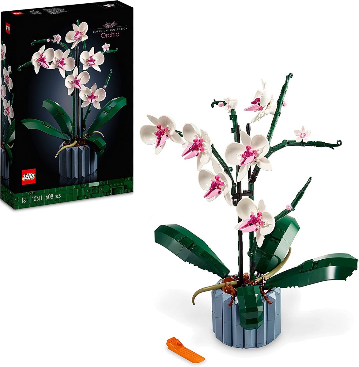 LEGO 10311 Icons Orchidee Set für Erwachsene zum Basteln von Zimmerdeko mit künstlichen Pflanzen, Botanical Collection Home Deko, Geschenk für Sie & Ihn Single