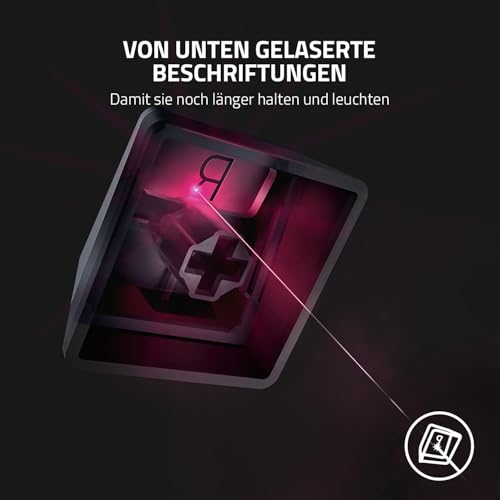 Razer Phantom Tastenkappen-Set, 128 Keycaps, ABS, hintergrundbeleuchtungskompatibel, Schwarz, für Razer Switches, UK/US
