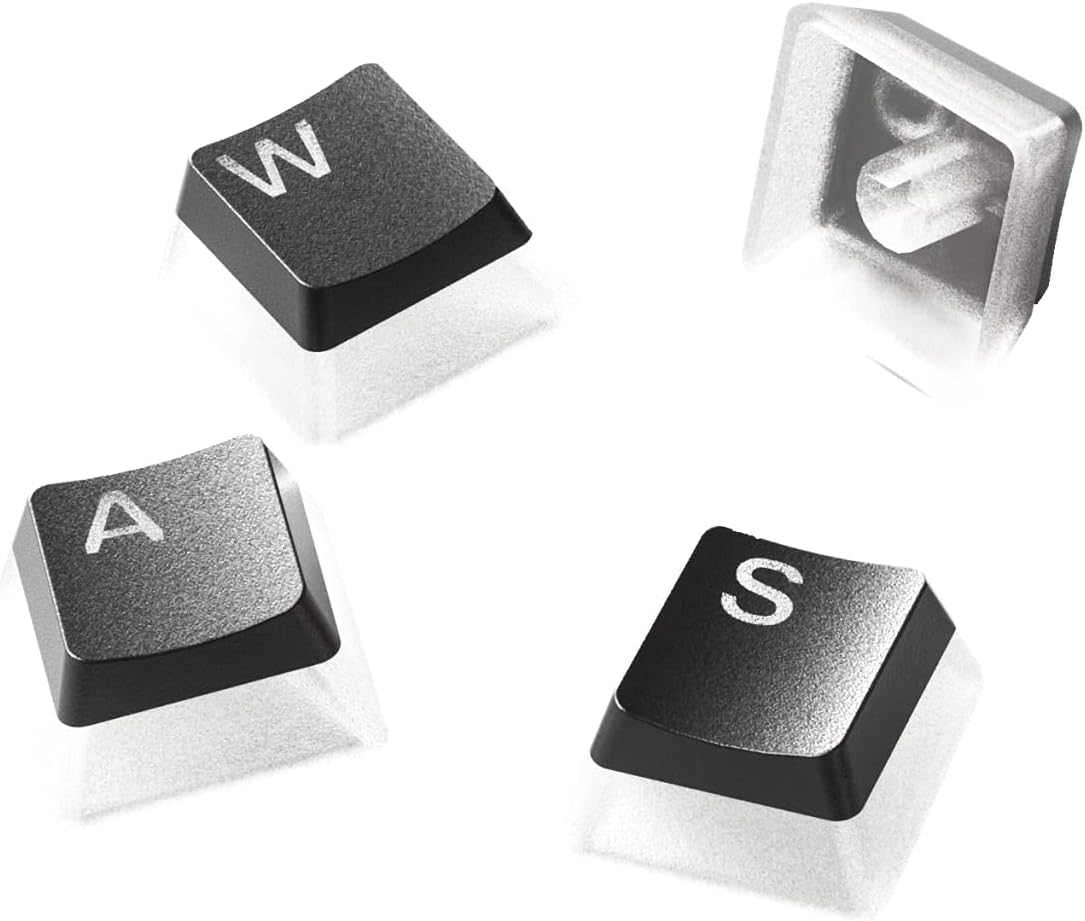 SteelSeries PrismCaps – Double-Shot-Tastenset mit „Pudding“-Optik – Kompatibilität mit allen gängigen mechanischen Tastaturen – MX-Stößel – Schwarz (Deutsches Tastaturlayout)