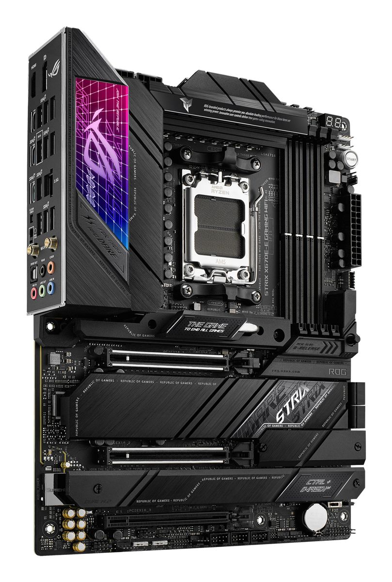 ASUS ROG Strix X670E-E Gaming WiFi Mainboard AM5 ATX, DDR5, PCIe 5.0, 4x M.2, 2.5Gb LAN, Wi‑Fi 6E, Bluetooth 5.2, USB 3.2 Gen2x2, Aura Sync