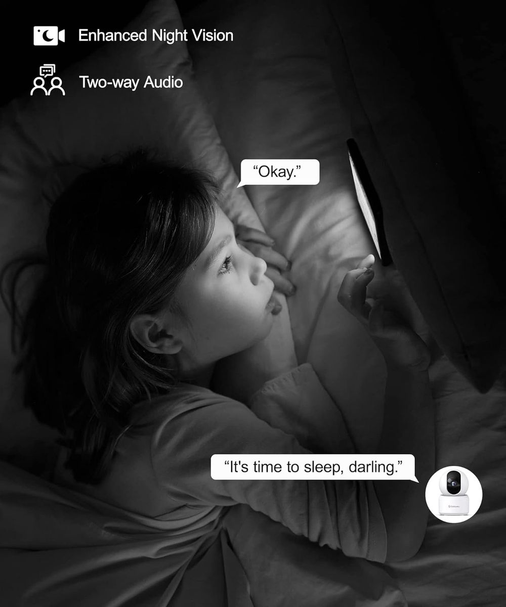 GALAYOU 2K Überwachungskamera innen, WLAN IP Kamera überwachung Indoor WiFi Camera,360°Hundekamera Zwei-Wege-Audio, Babyphone mit Kamera,funktioniert mit Alexa&Google Home G2-2P Weiß 2 Stück (1er Pack)