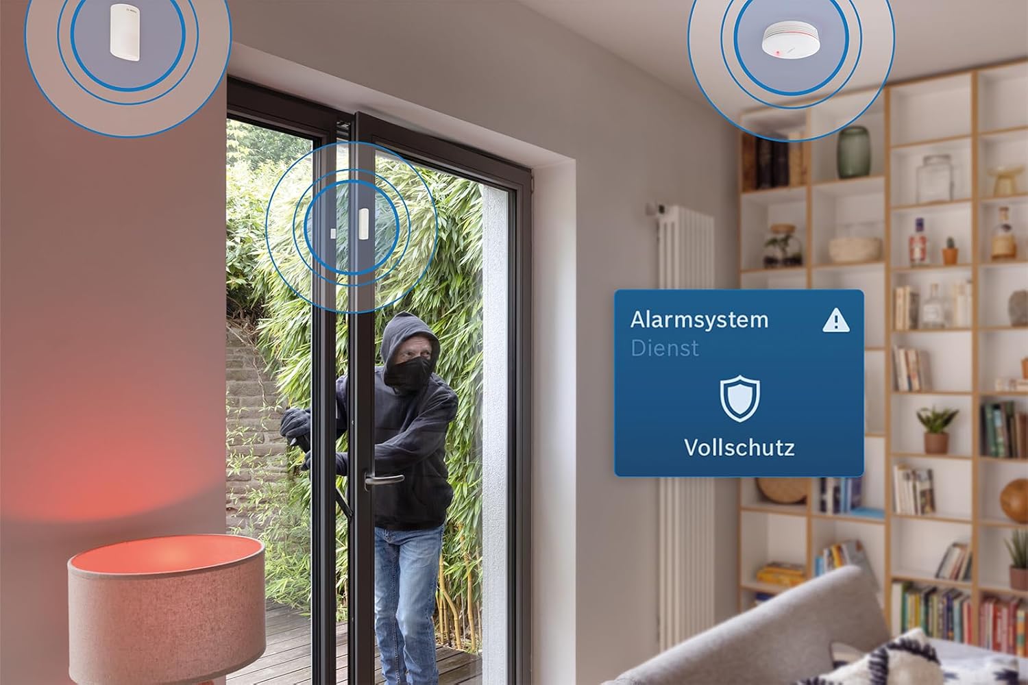 Bosch 8750002656 Smart Home Starter-Paket Sicherheit II, Sicherheits-Set mit Controller, Rauchmelder II, Bewegungssensor, Tür-/Fensterkontakt, Zigbee, Apple HomeKit, Alexa, Google Assistant, EU