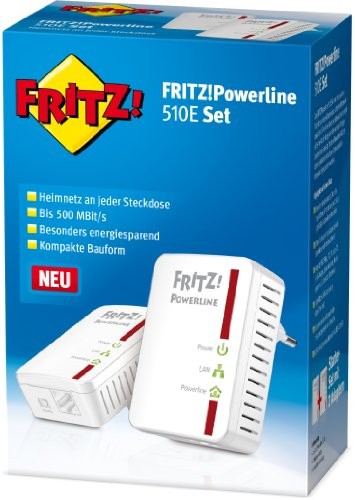 avm FRITZ!Powerline 510E Set (500 Mbit/s Fast-Ethernet-LAN)