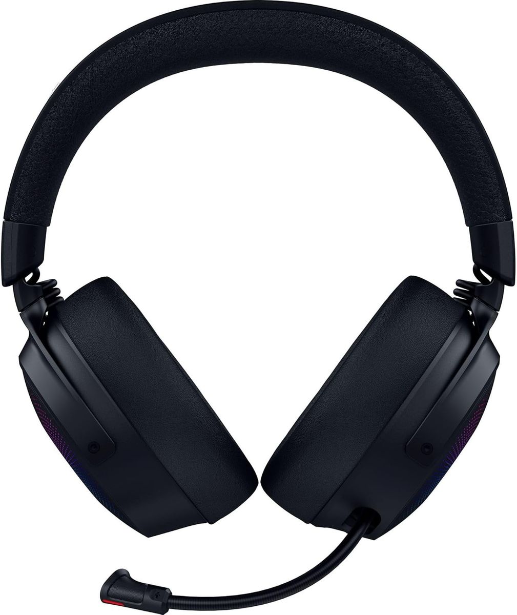 Razer Kraken V4 Pro - Kabelloses Gaming-Headset mit Control Hub Sensa HD-Haptik (OLED-Control-Hub, Triforce 40mm Treiber, HyperSpeed & Bluetooth, THX Spatial Audio, RGB) Schwarz