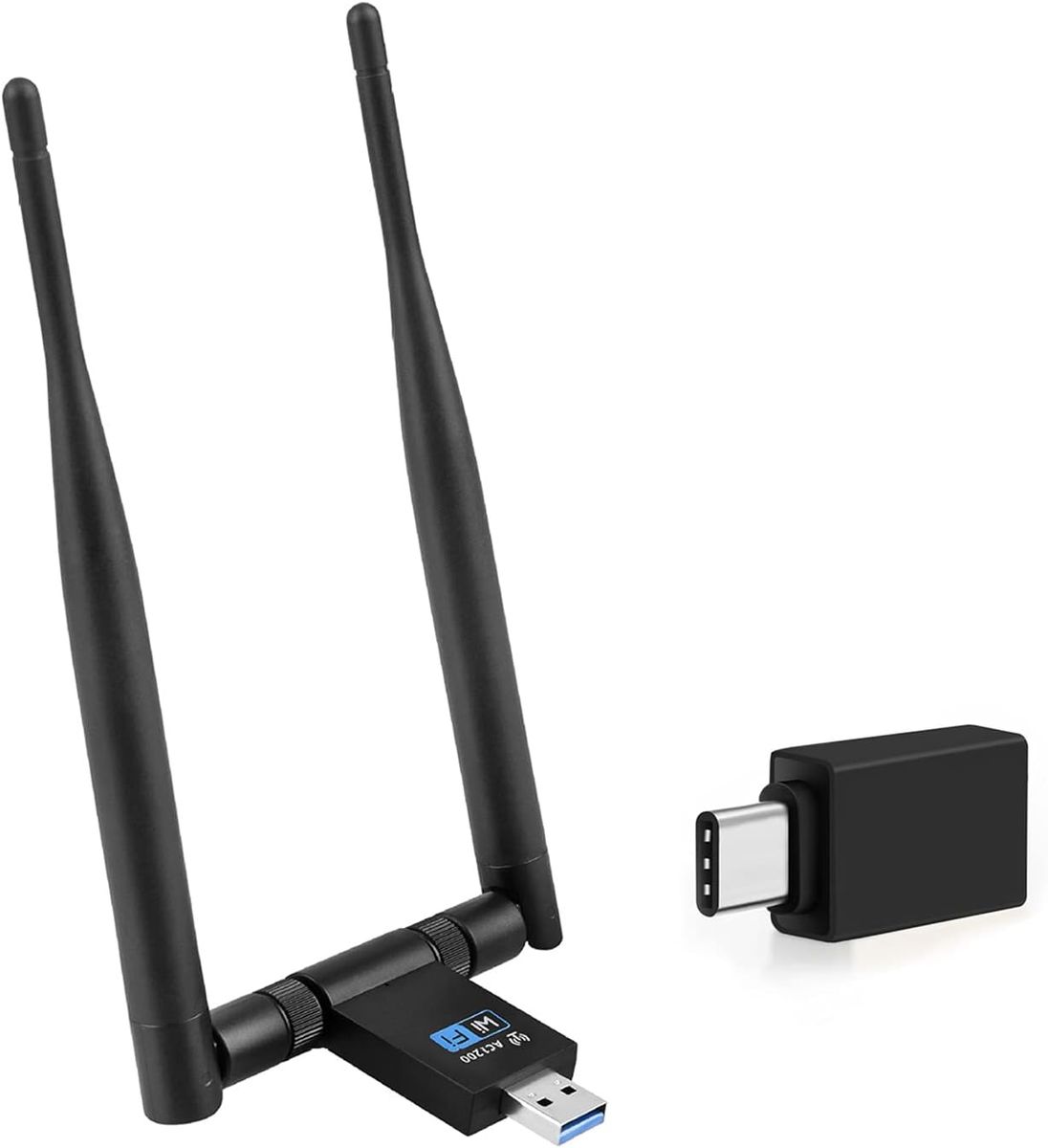 EasyULT WLAN Stick, USB 3.0 WLAN Adapter 1200Mbps WiFi Dongle Dualband 2.4/5.8 GHz Wireless Netzwerk Adapter mit 2 x 5dBi Antenne WiFi Empfänger für Windows/Mac OS/Linux/Desktop/PC/Laptop