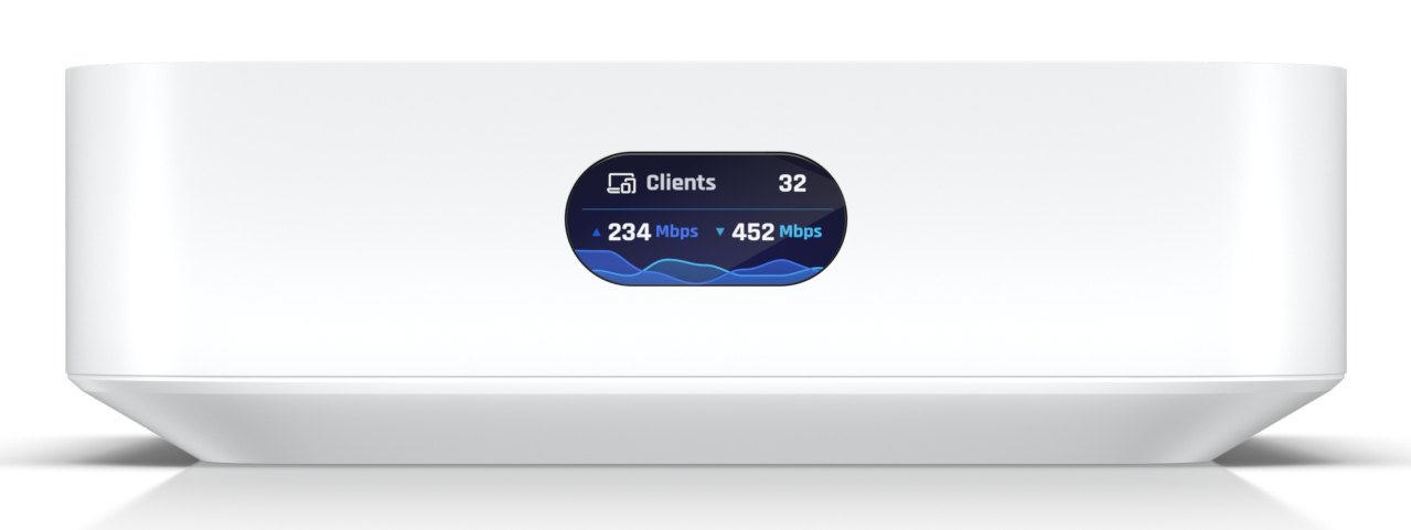 Ubiquiti UX UniFi Express Tabletop WLAN-Router, Dual-Band 2,4/5 GHz, Wi‑Fi 6 (802.11ax), 2x Gigabit LAN, Ethernet-WAN, USB, Weiß