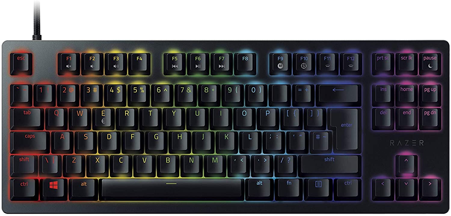 Razer Huntsman TE Gaming Keyboard Optical Red Switches TKL RGB ESP Layout - QWERTY