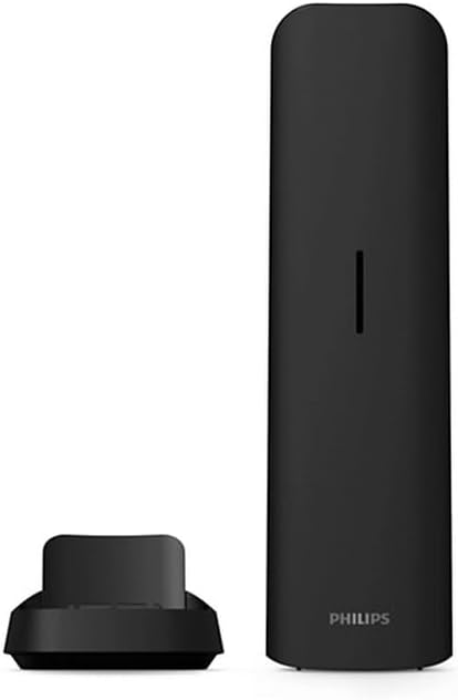 Philips M4701B/12 Schnurloses DECT-Telefon, 4,6 cm (4,6 Zoll), LCD-Display, Hintergrundbeleuchtung, Agenda 50 Zahlen, Freisprecheinrichtung, programmierbare Tasten, HQ-Sound – Schwarz (kompatibel: ES