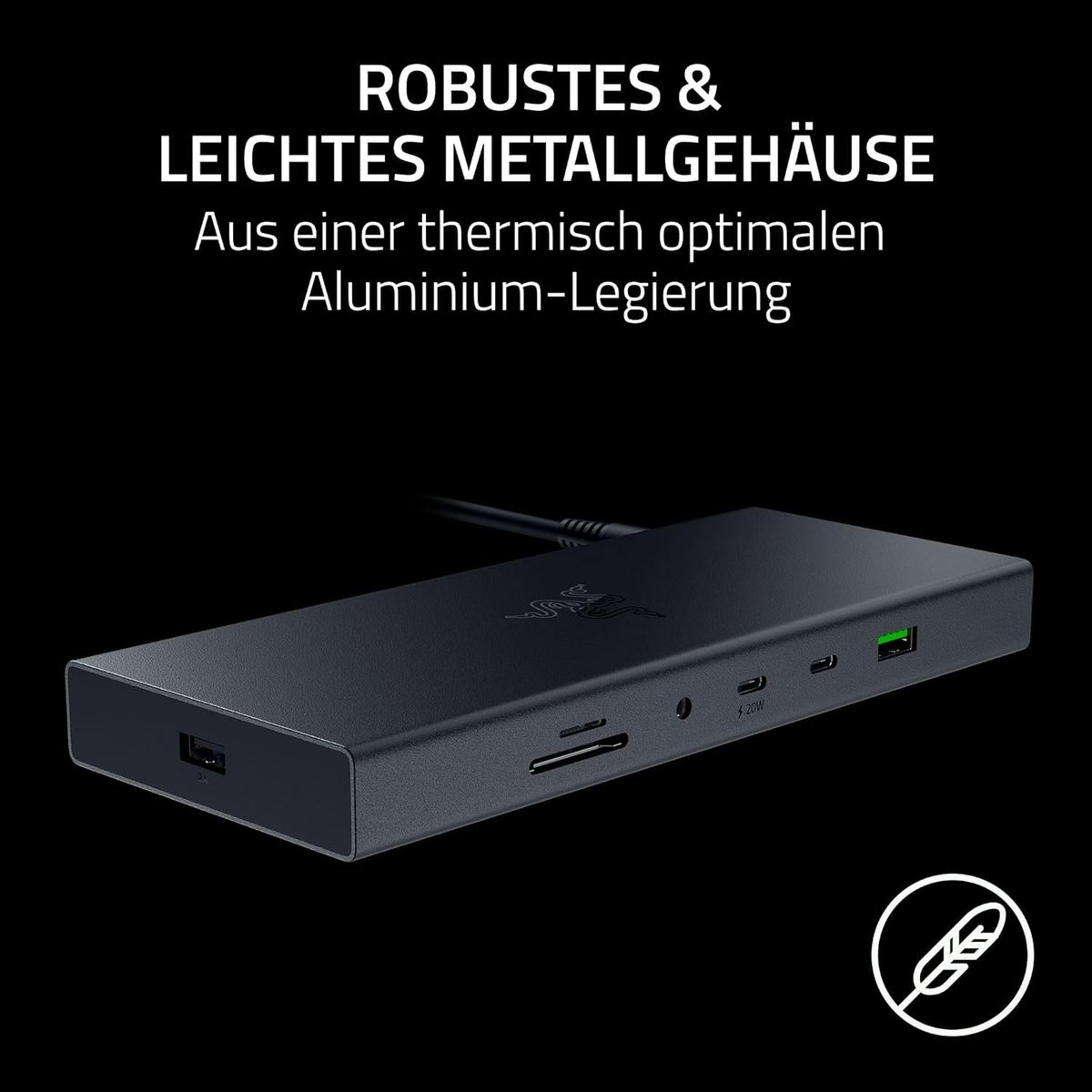 Razer USB 4 Dock - High-Speed-Dock für Gaming und Produktivität - 14-Port - Dual-Display-Unterstützung, Geräteaufladung (3X USB-C, 5X USB-A, HDMI, Gigabit Ethernet, 3.5mm Audio) Schwarz