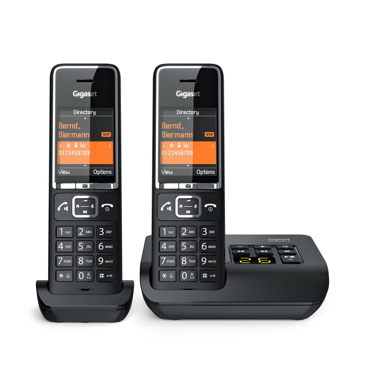Gigaset COMFORT 550A duo Analoges/DECT-Telefon Anrufer-Identifikation Schwarz