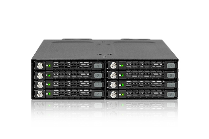 Icy Dock MB998SK-B Hot-Swap Festplatten-Backplane, Metall, Schwarz, 6 Gbit/s, Sperrschloss, 2 Lüfter (4 cm)