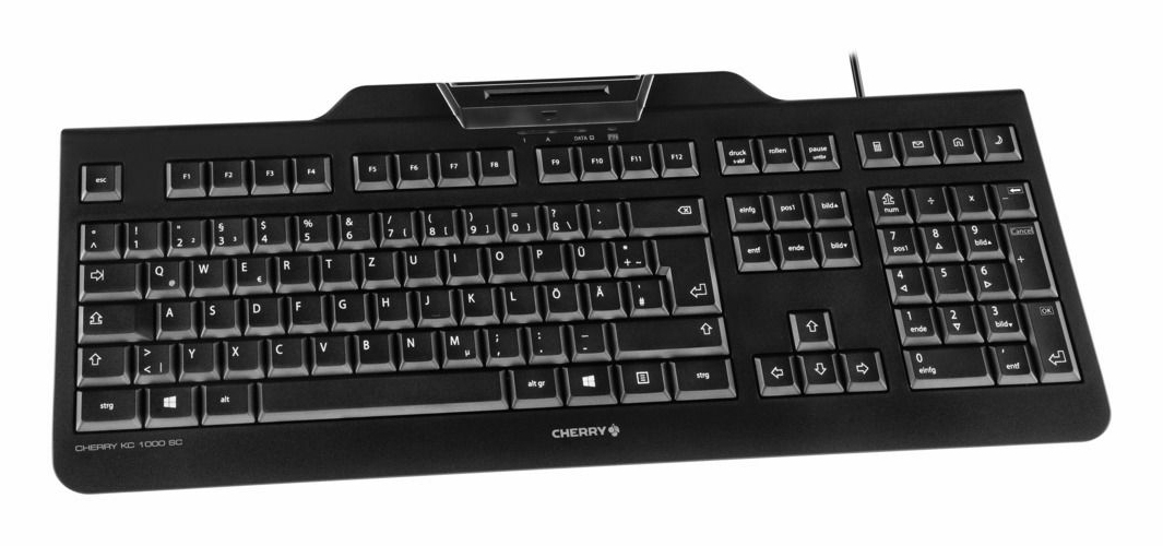 CHERRY KC 1000 SC Kabelgebundene Sicherheitstastatur mit Smart Card Terminal, Smart Card Reader, PIN-Eingabe - (CHE Layout - QWERTZ)