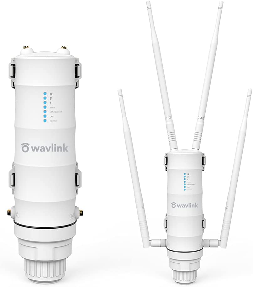 WAVLINK Outdoor WLAN Access Point, Dual Band Outdoor WLAN Verstärker(867Mbit/s 5Ghz, 300Mbit/s 2,4GHz) für Garten/Indoor, WLAN Repeater/WLAN AP/Easy mesh Modus, wetterfestes Gehäuse 572HP3