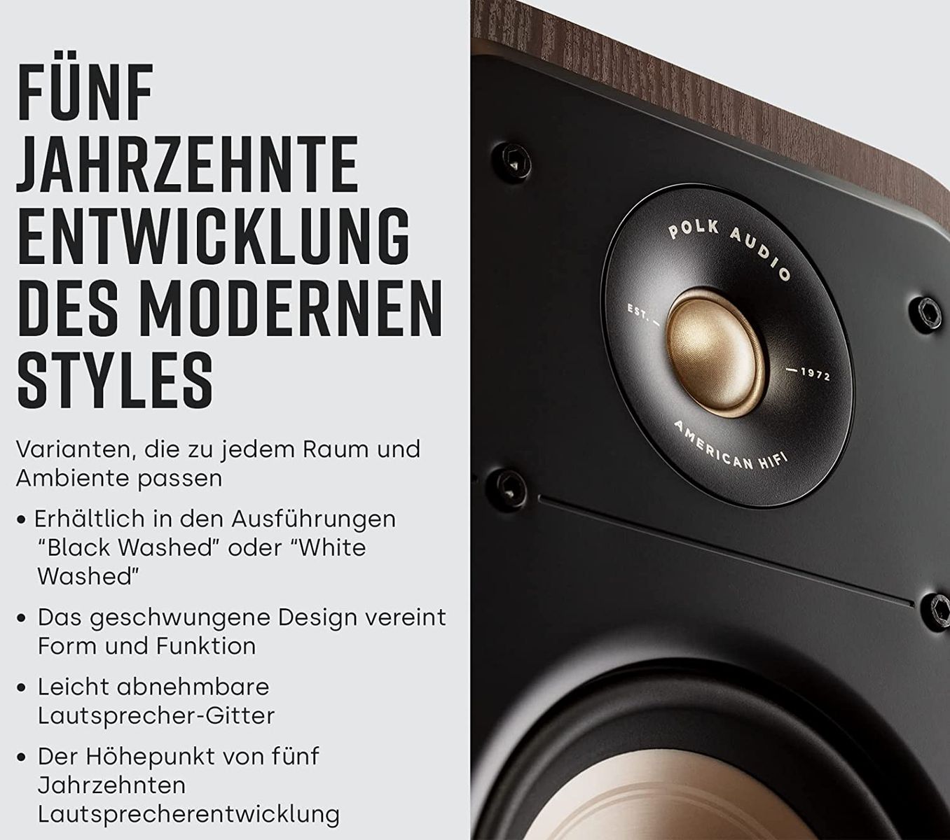Polk Audio Signature Elite ES50 hochauflösender HiFi Standlautsprecher fürs Heimkino, Hi-Res zertifiziert, kompatibel mit Dolby Atmos und DTS:X 1 Stück, Weiß
