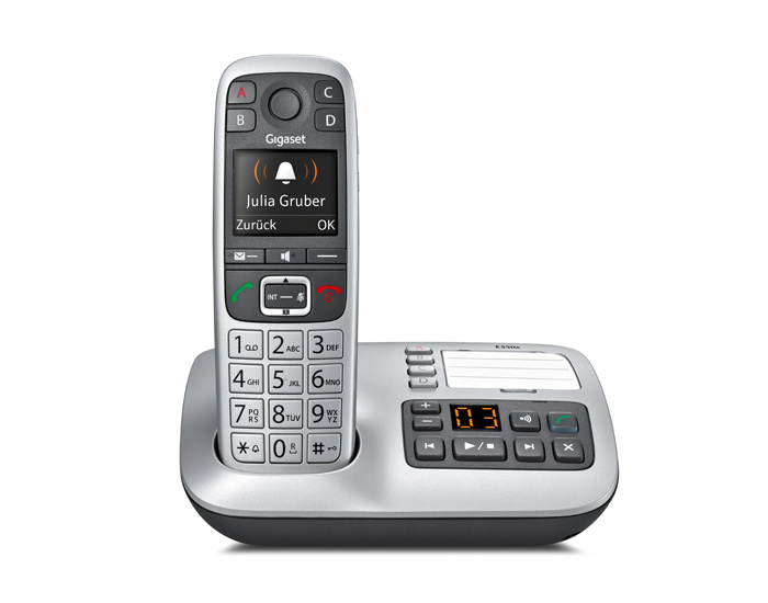 Gigaset E560A DECT-Telefon Schwarz/Silber Anrufer-Identifikation (FR Version)