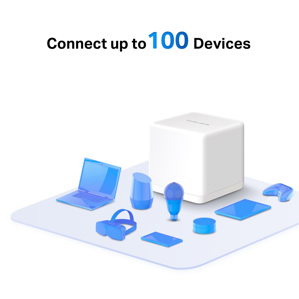 Mercusys Halo H30G AC1300 Wi-Fi Mesh System Dual Band WLAN Router & Repeater 1300 mbit/s up to 320m² MU-MIMO White 3er Pack v1.0