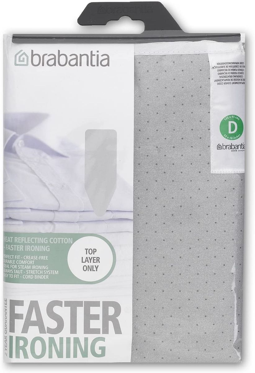 Brabantia 264528 Cotton cover 135 x 45 cm with metal coating and 2 mm foam 135 x 45 Metallised Silver