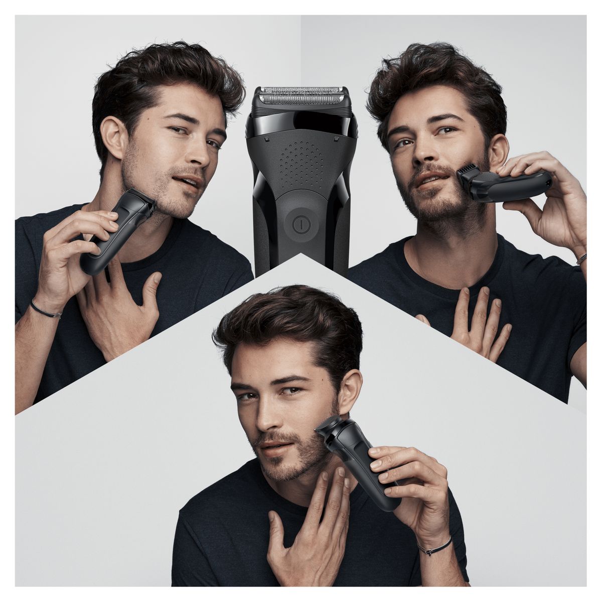 Braun Series 3 shaver men, 3-in-1 electric shaver, beard trimmer with 5 comb attachments, rechargeable and cordless electric shaver, 30 min run time, 300BT, black 300BT Shaver