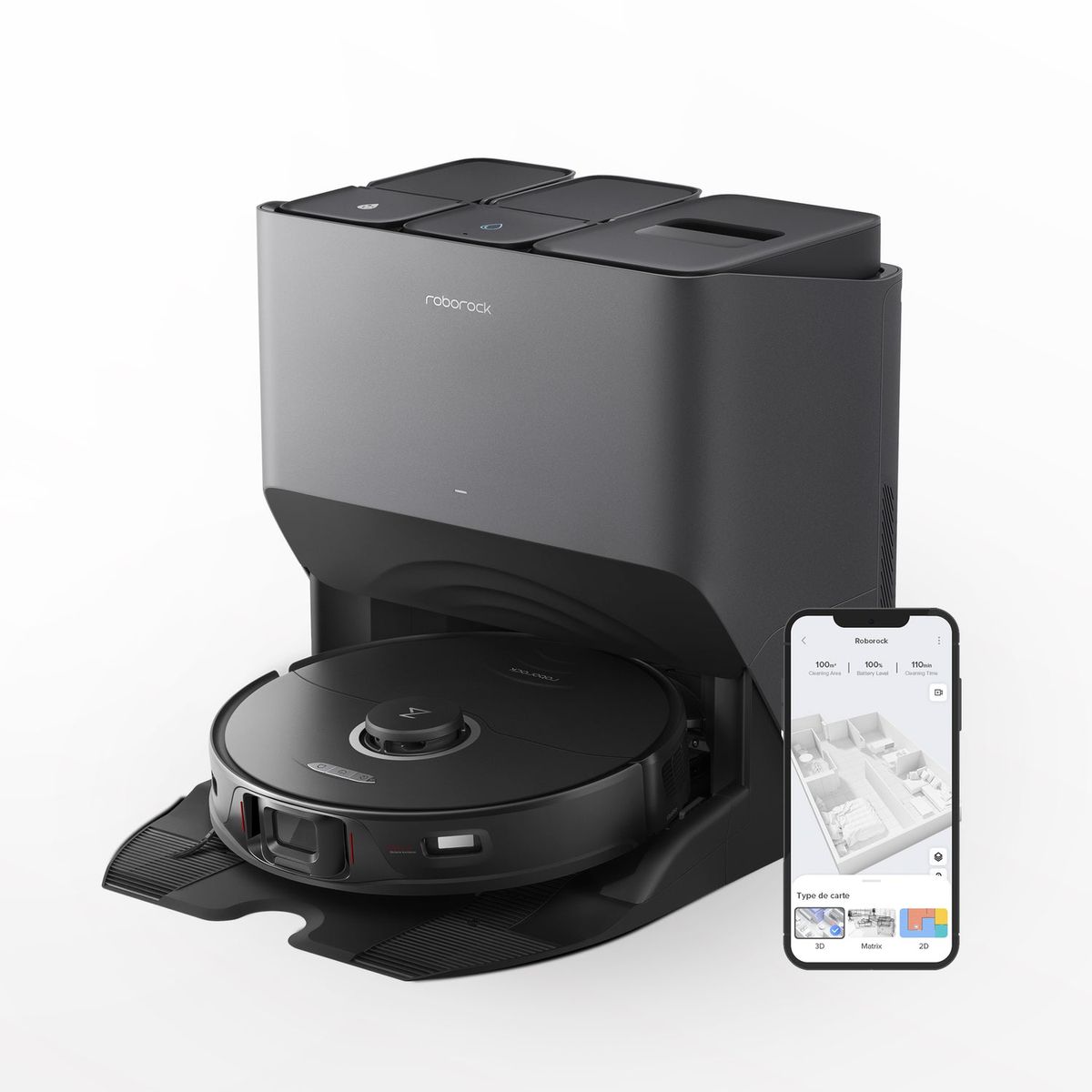 Roborock S8 Pro Ultra Saug- & Wischroboter mit All-in-One-Station, 6000 Pa, 180 min Laufzeit, 350 ml Staubbehälter, 200 ml Wassertank, Schwarz