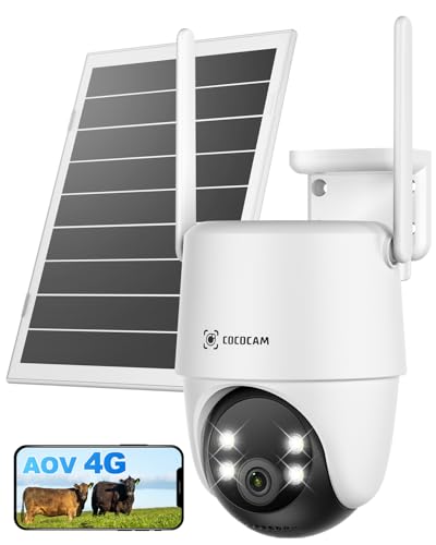 COCOCAM ZY-Q6 4G LTE Außen-Überwachungskamera mit eSIM, 3MP (2304×1296), 15000mAh Akku & 8W Solarpanel, IP66, Nachtsicht 30m, KI-Personenerkennung, PTZ 355°/90°