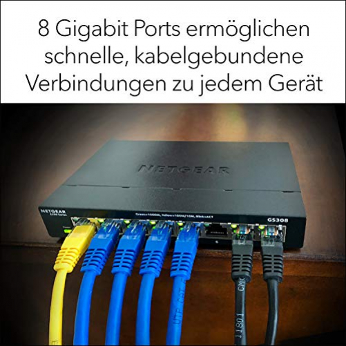 NETGEAR GS308-300PES Netzwerk-Switch Unmanaged L2 Gigabit Ethernet 10/100/1000