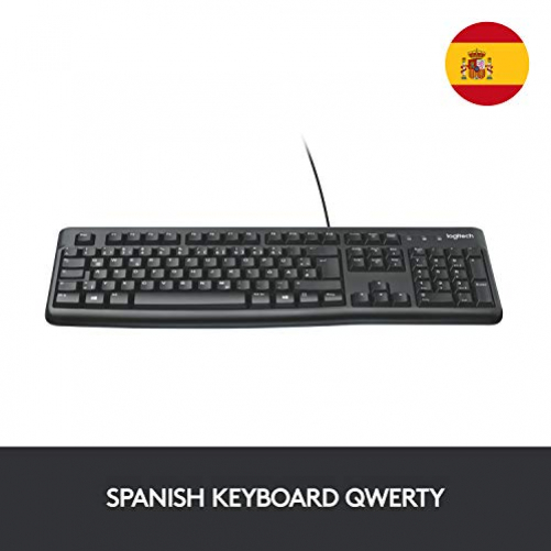 logitech K120 Tastatur USB Tastatur schwarz ES-Layout