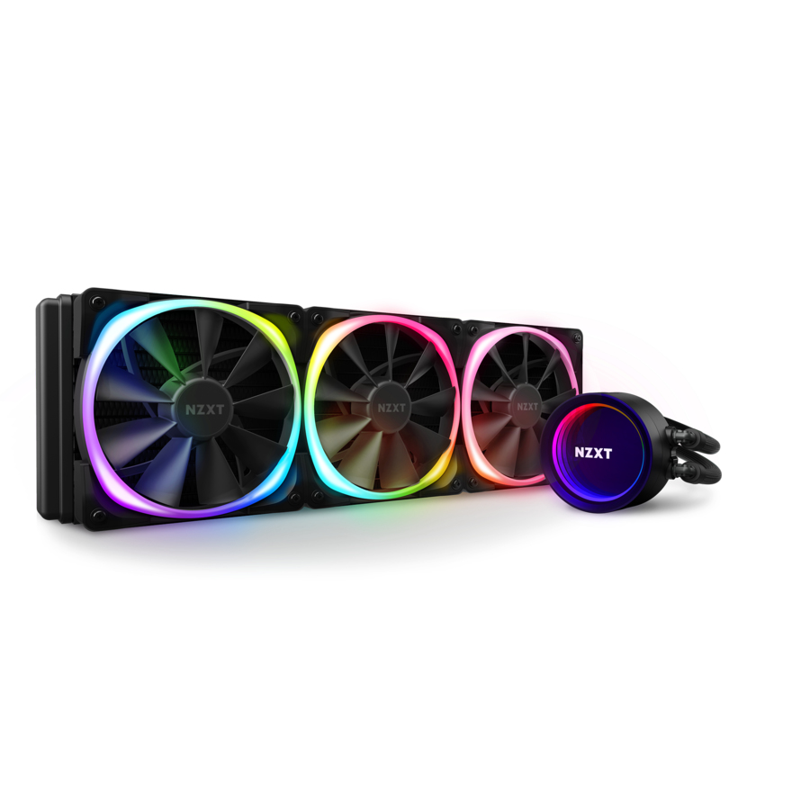 NZXT Kraken X73 RGB 360 mm - RL-KRX73-R1 - AIO RGB CPU Flüssigkeitskühler - Verbesserte Pumpe - Angetrieben durch CAM V4 - RGB-Anschluss - 120 mm Aer RGB V2 Kühlerlüfter (3 im Lieferumfang enthalten) Kraken X RGB 360mm Schwarz