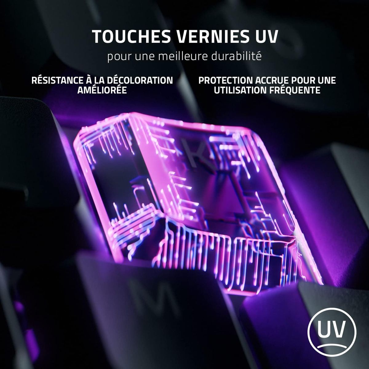 Razer Ornata V3 Gaming Keyboard Media Buttons Mecha-Membrane Switches RGB FRA Layout AZERTY