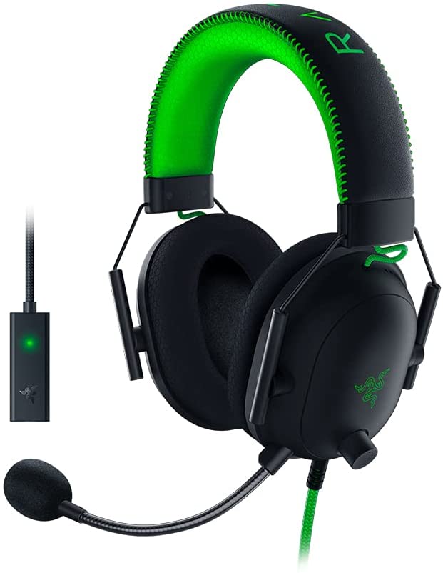 Razer BlackShark V2 Gaming Headset Virtual 7.1 Surround-Sound USB + 3.5mm Multi-Plattform Black/Green