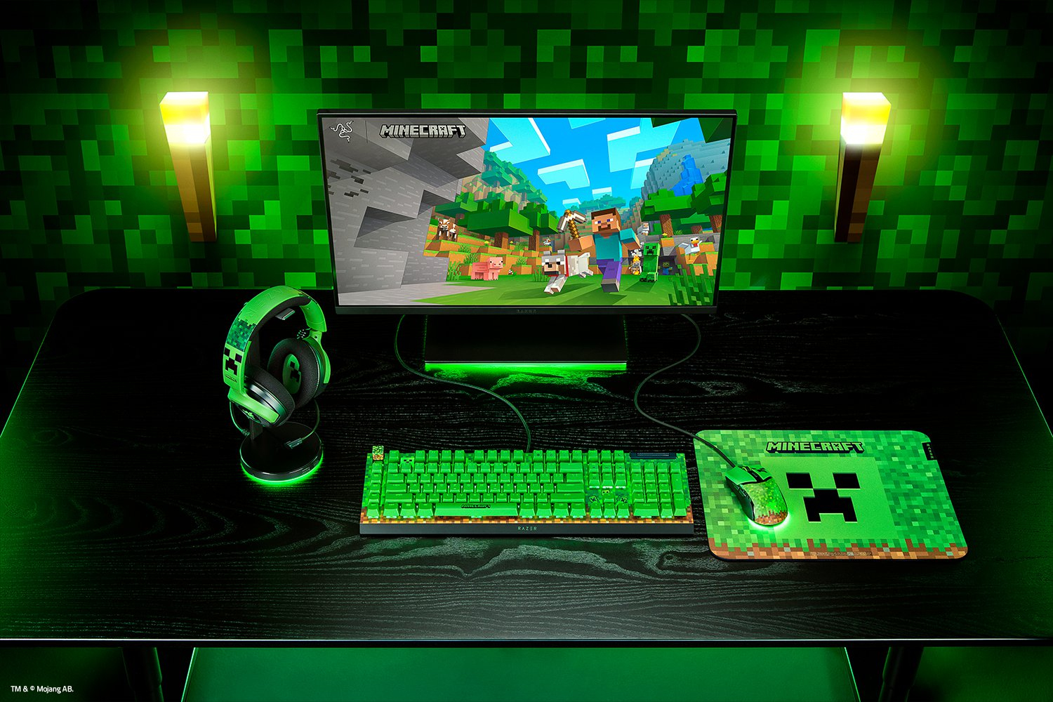 Razer Cobra Minecraft Edition Maus Gaming rechts Optisch 8500 DPI