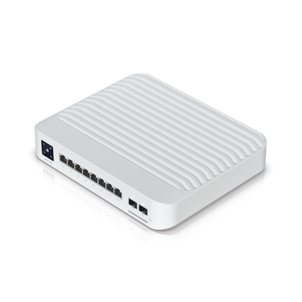 Ubiquiti USW-PRO-8-POE Managed L2/L3 Switch, 8x Gigabit PoE (6x PoE+, 2x 4PPoE), 2x SFP+, 120W Gesamtleistung, 1U, Weiß