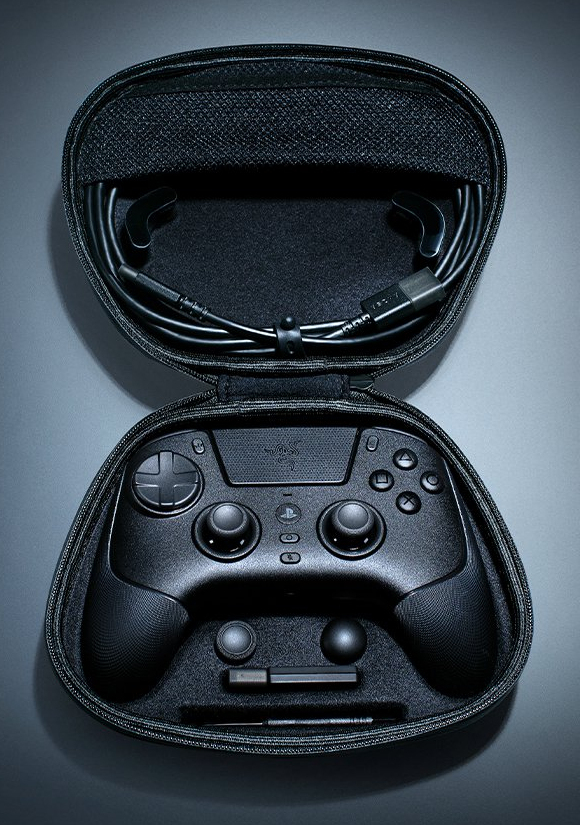 Razer Raiju V3 Pro Kabelloses & Verkabeltes Gamepad RF/USB-C, TMR-Analogsticks, 6 programmierbare Tasten, 36 h Akku, Schwarz, PS5 & PC