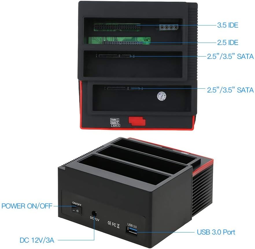 Bruce & Shark, 3 IDE SATA 2.5 3.5, HDD, Festplatte, Clone Docking Station, Kartenleser EU.