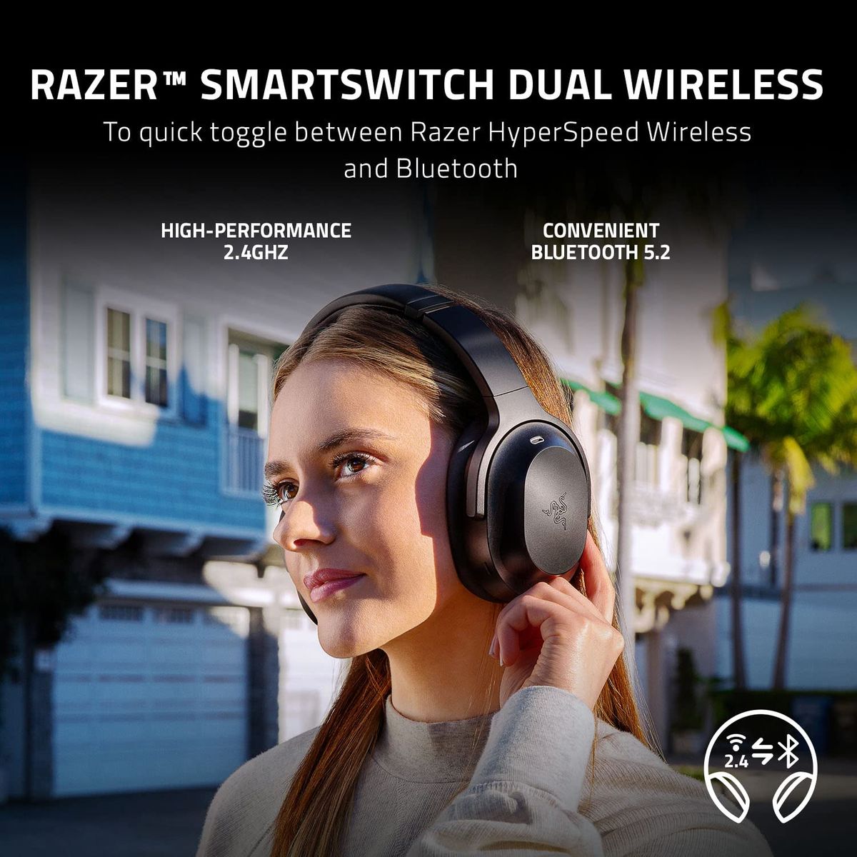 Razer Barracuda Pro Gaming & Mobile Headset Dual Wireless Virtual 7.1 Surround-Sound Hybrid ANC Multi-Plattform Black