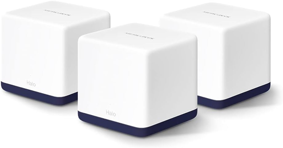 Mercusys Halo H1900G (3er-Pack) TP-Link WiFi Mesh Dual-Band WLAN-Router AC1900 Mbps, Abdeckung bis zu 550 m², 3 Gigabit-Ports, WLAN-Repeater, leistungsstarke Kindersteuerung, erfüllt das Haus mit WLAN