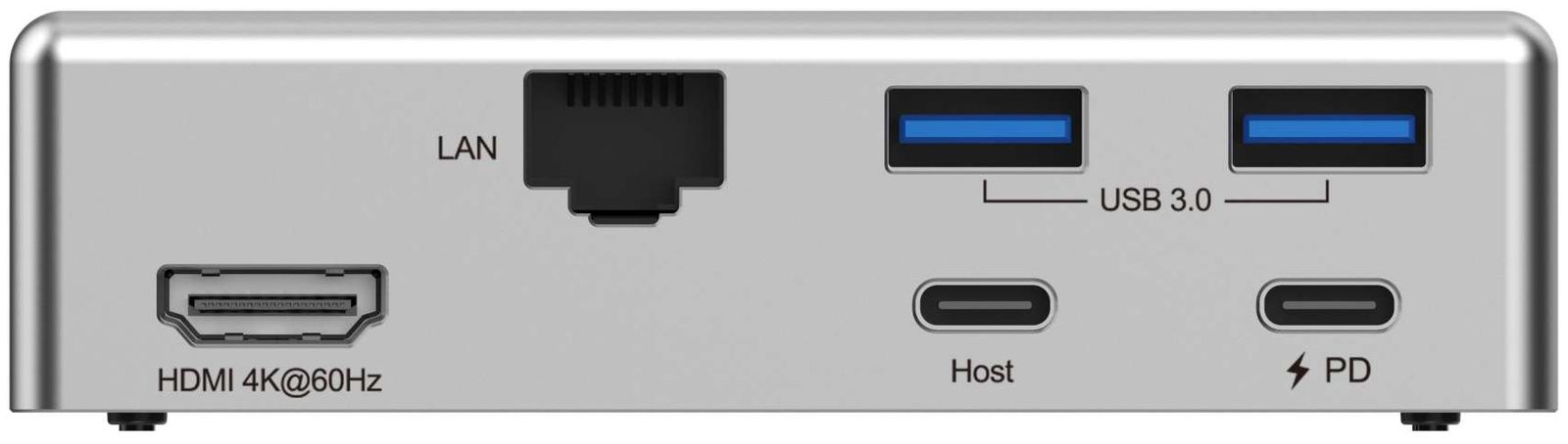 Rapoo UCS-5001 Laptop-Ständer mit magnetisch Abnehmbarer Dockingstation (1x HDMI, 1x LAN/Ethernet, 2X USB-A, 1x USB-C) USB-C Hub im Aluminium Design PC & Mac - Silber