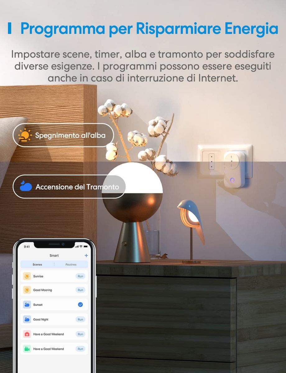 Meross Italienische Smart-Steckdose, Energieüberwachung, WLAN-Steckdose (Typ L) 16 A 3840 W, Fernbedienung, Überlastschutz, Timer-Funktion, kompatibel mit Alexa, Google Assistant, 2 Stück, 2,4 GHz 2St. Italien Plug Single Meross Italienische Smart-Steckdose, Energieüberwachung, WLAN-Steckdose (Typ L) 16 A 3840 W, Fernbedienung, Überlastschutz, Timer-Funktion, kompatibel mit Alexa, Google Assistant, 2 Stück, 2,4 GHz 2St. Italien Plug Single