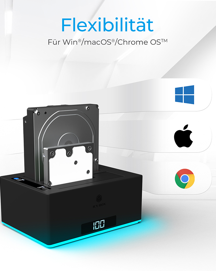 ICY BOX IB-127CL-U3 USB 3.2 Gen 1 (3.1 Gen 1) Type-B Schwarz