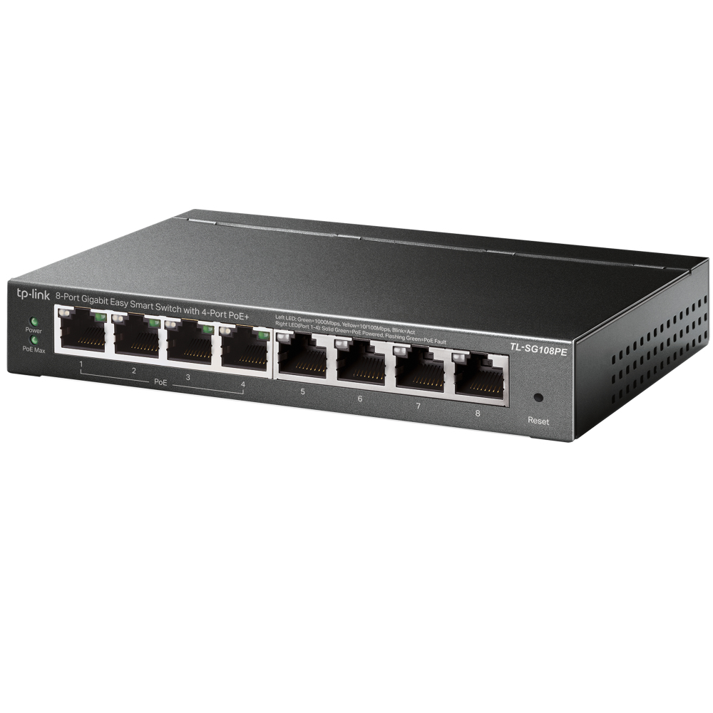 TP-Link TL-SG108PE Netzwerk-Switch Managed L2 Gigabit Ethernet (10/100/1000) Power over Ethernet (PoE) Schwarz V3