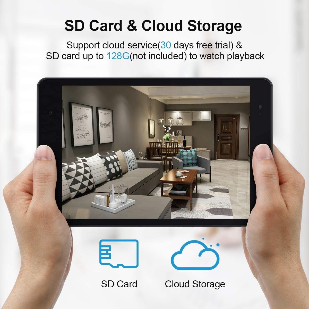 Konnek Stein Überwachungskamera 1080p HD Indoor Wireless Smart Home Kameraerkennung mit Nachtsicht 2-Wege-Audio Funktioniert mit Alexa Assistant Weiß F23