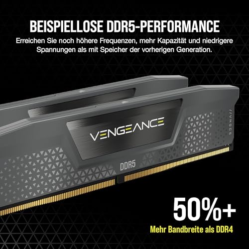 CORSAIR VENGEANCE CMK32GX5M2E6000Z36 DDR5 Desktop-Arbeitsspeicher 32GB (2x16GB) 6000MHz CL36 AMD EXPO Intel XMP 3.0 Grau