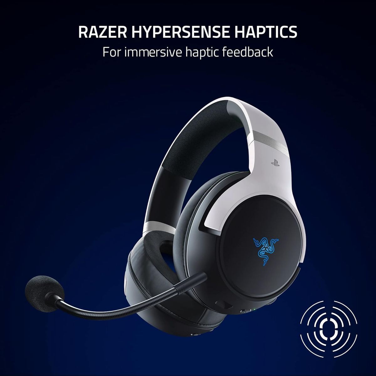 Razer Kaira Pro HyperSpeed PlayStation Licensed Gaming Headset Dual Wireless Stereo for PS PC Mobile Black/White