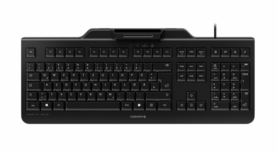 CHERRY KC 1000 SC Kabelgebundene Sicherheitstastatur mit Smart Card Terminal, Smart Card Reader, PIN-Eingabe - (CHE Layout - QWERTZ)