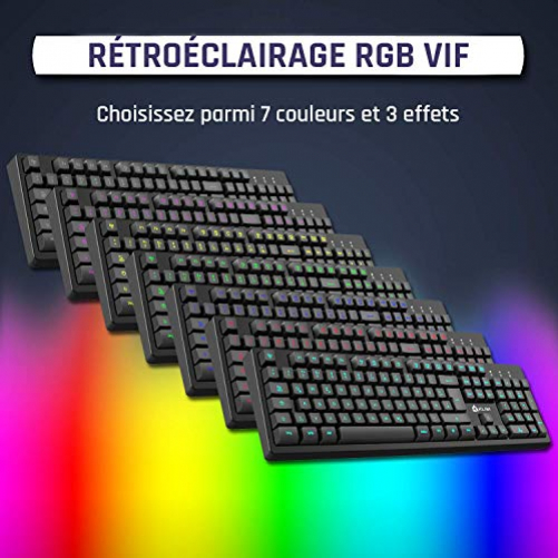 KLIM Bolt RGB Gaming Tastatur Multimedia-Steuerung Wired FR-Layout