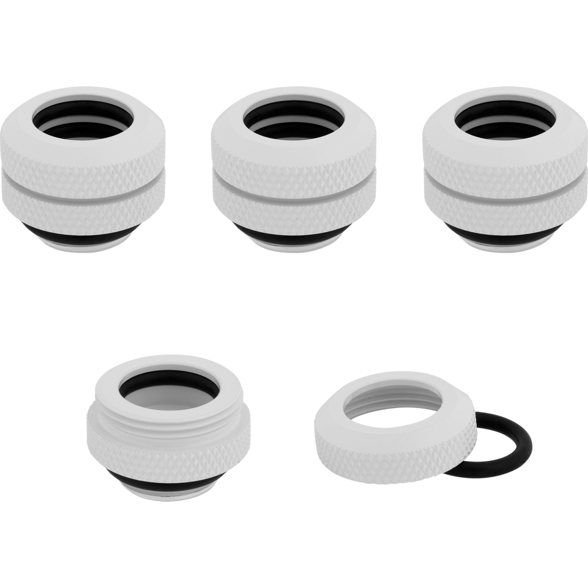 Corsair CX-9052006-WW Hardline 12 mm Fittings, Messing, Weiß, 4er Pack, 1/4" Anschluss