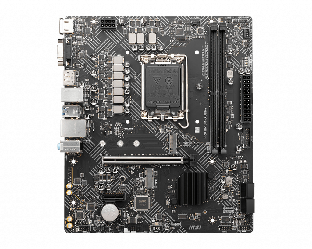 MSI PRO H610M-G DDR4 Motherboard Intel H610 LGA 1700 micro ATX