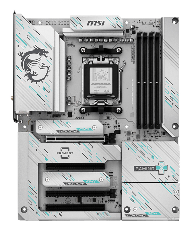 MSI 7E75-001R B850 GAMING PLUS WIFI PZ Mainboard AM5 B850, ATX, DDR5, 4x DIMM, 3x M.2, Wi‑Fi 7 (802.11be), 5Gbit LAN, Bluetooth 5.4