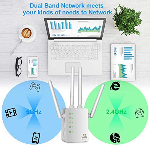 Aigital Wi-Fi Repeater Access Point Range Extender Signal Booster Dual Band WPS